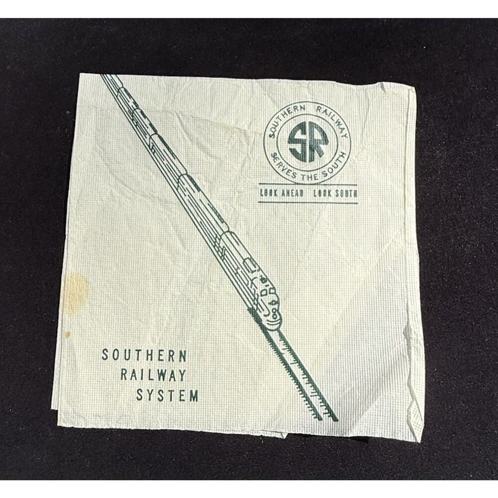 Southern Railway cocktail napkins paper napkins White with green marking